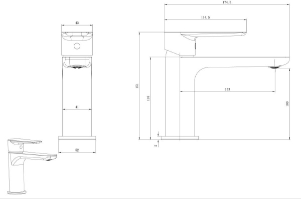 Смеситель для раковины Allen Brau Eclipse 2.0 5.E1A01-00 хром