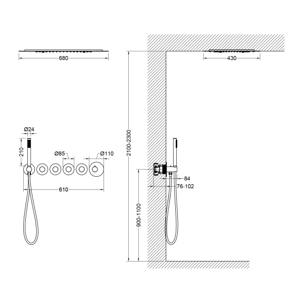 Душевая система со смесителем Timo Saona SX-2319/00SM монтаж встраиваемая в стену с термостатом хром