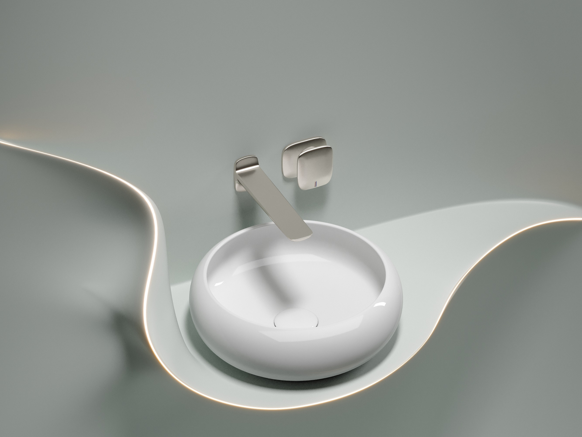 Раковина накладная круглая Ceramica Nova Element CN6050 фарфор цвет белый