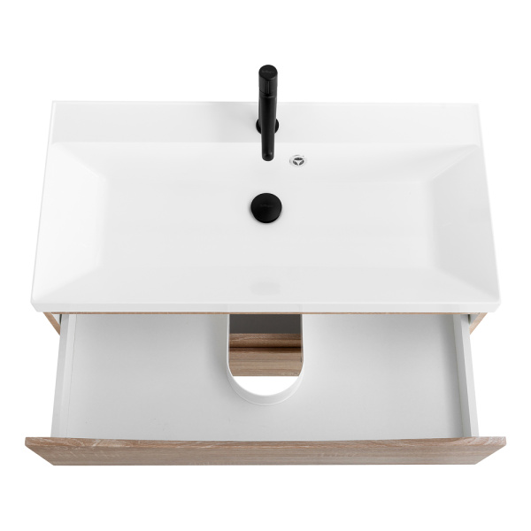 Тумба под раковину подвесная BelBagno Marino MARINO-900-2C-SO-WO-P 90 см  2 ящика цвет Rovere Bianco 