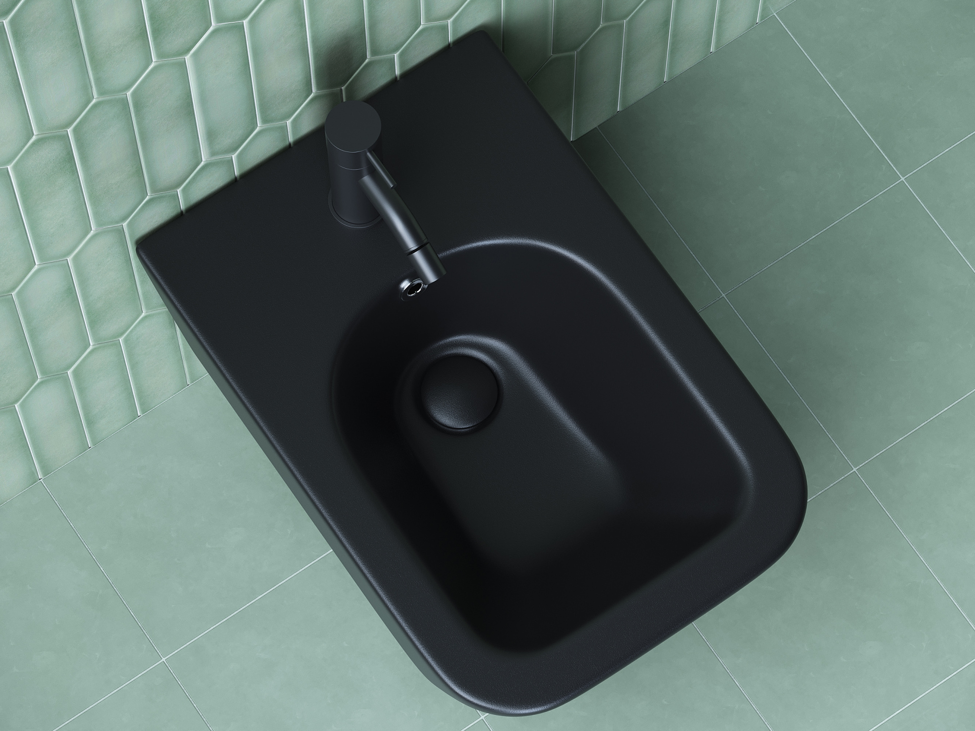 Биде подвесное Ceramica Nova Metric CN3008MB фарфор, цвет черный матовый