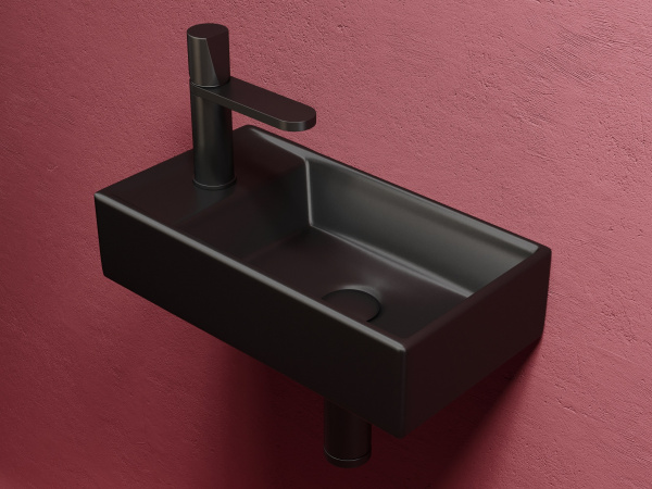 Раковина подвесная прямоугольная Ceramica Nova Element CN6051RMB фарфор цвет черный матовый