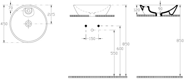 Раковина накладная круглая Allen Brau Fantasy 4.11018.20 керамика цвет белый