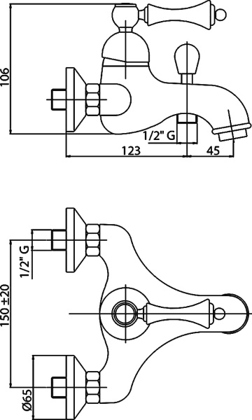 Смеситель  Cezares Margot MARGOT-VM-01-M  
 