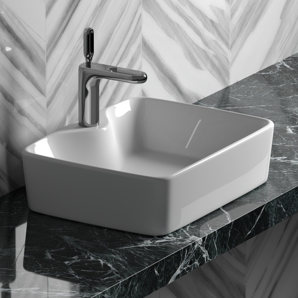 Раковина накладная прямоугольная Ceramica Nova Element CN6033 фарфор цвет белый