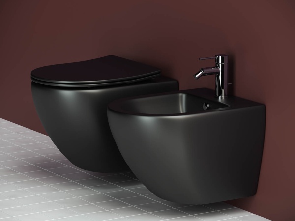 Унитаз подвесной Ceramica Nova Metropol CN4002MB Rimless фарфор черный матовый