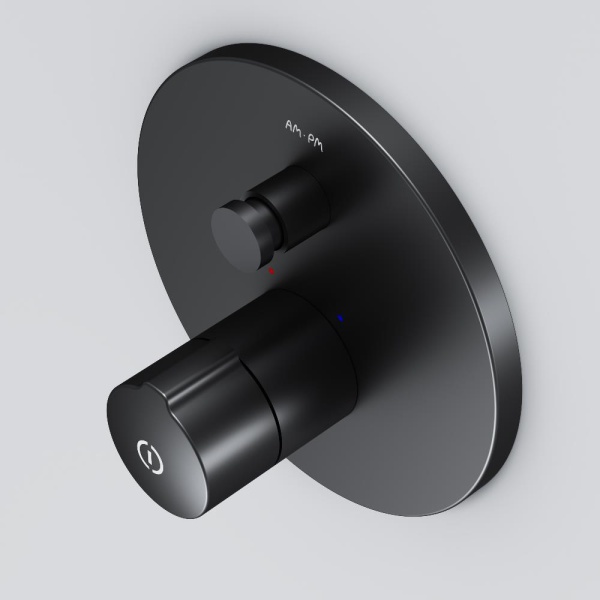 Смеситель для душа на 2 выхода Am.Pm X-Joy F85A45722 встраиваемый в стену 
без термостата черный матовый