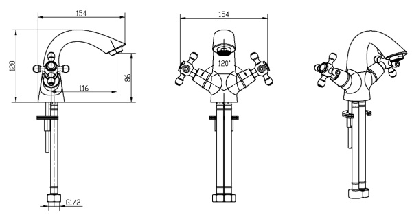 Смеситель для раковины Boheme Crystal 271-CRST хром