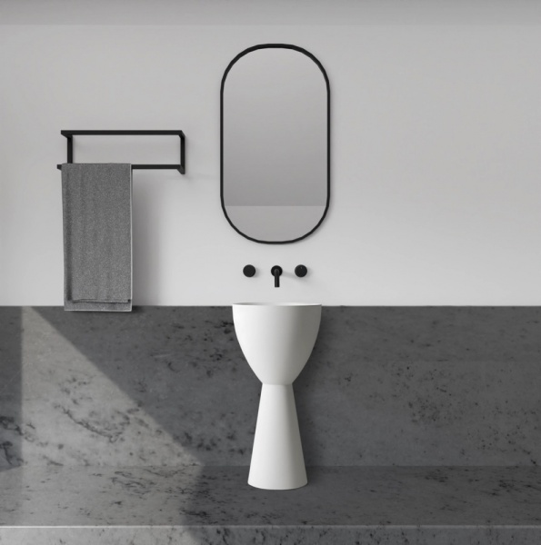 Раковина  круглая Abber STEIN AS2507 искусственный камень цвет белый матовый