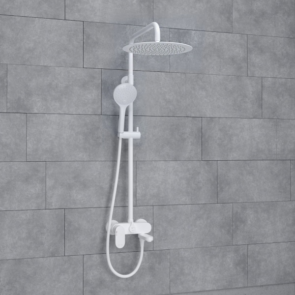 Душевая система со смесителем Wasserkraft  A185.161.155.WM монтаж настенная без термостата белый